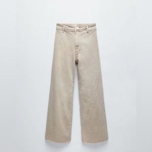 ZARA Women Marine Beige/Tan Straight Leg Jeans!